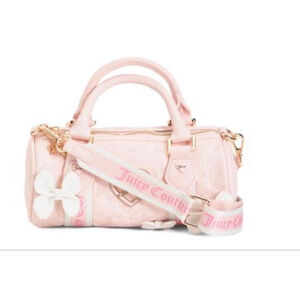 Women's Juicy Couture Mini Barrel Bag in Pink and White